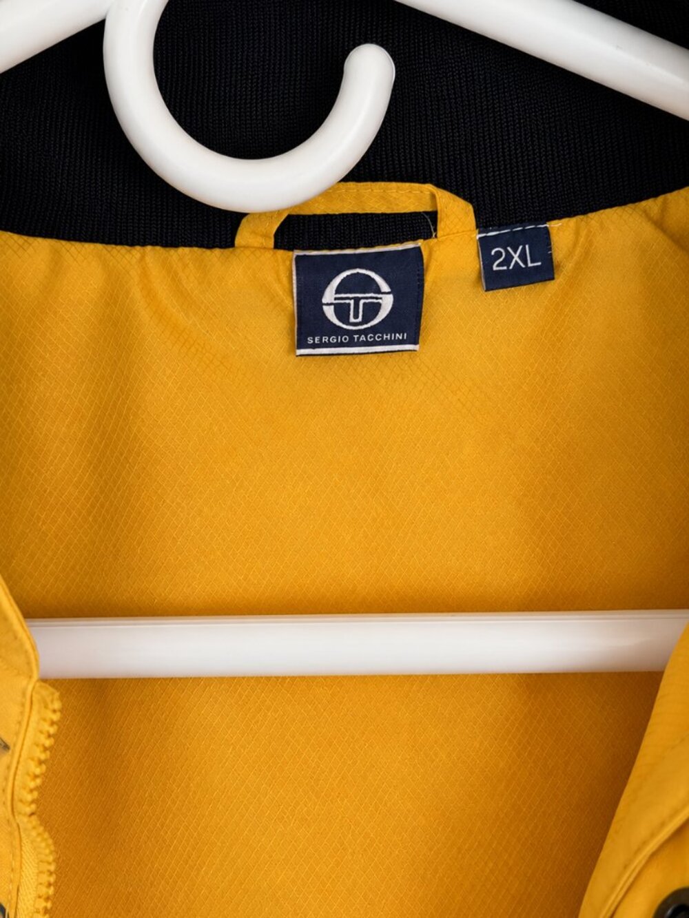 Rare Sergio Tacchini Tracksuit Set Jacket Pants Men's 2XL Yellow Navy - Picture 5 of 7